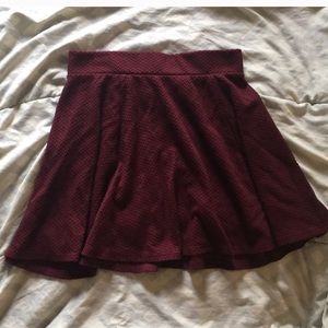 Stretchy burgundy forever 21 zip skirt